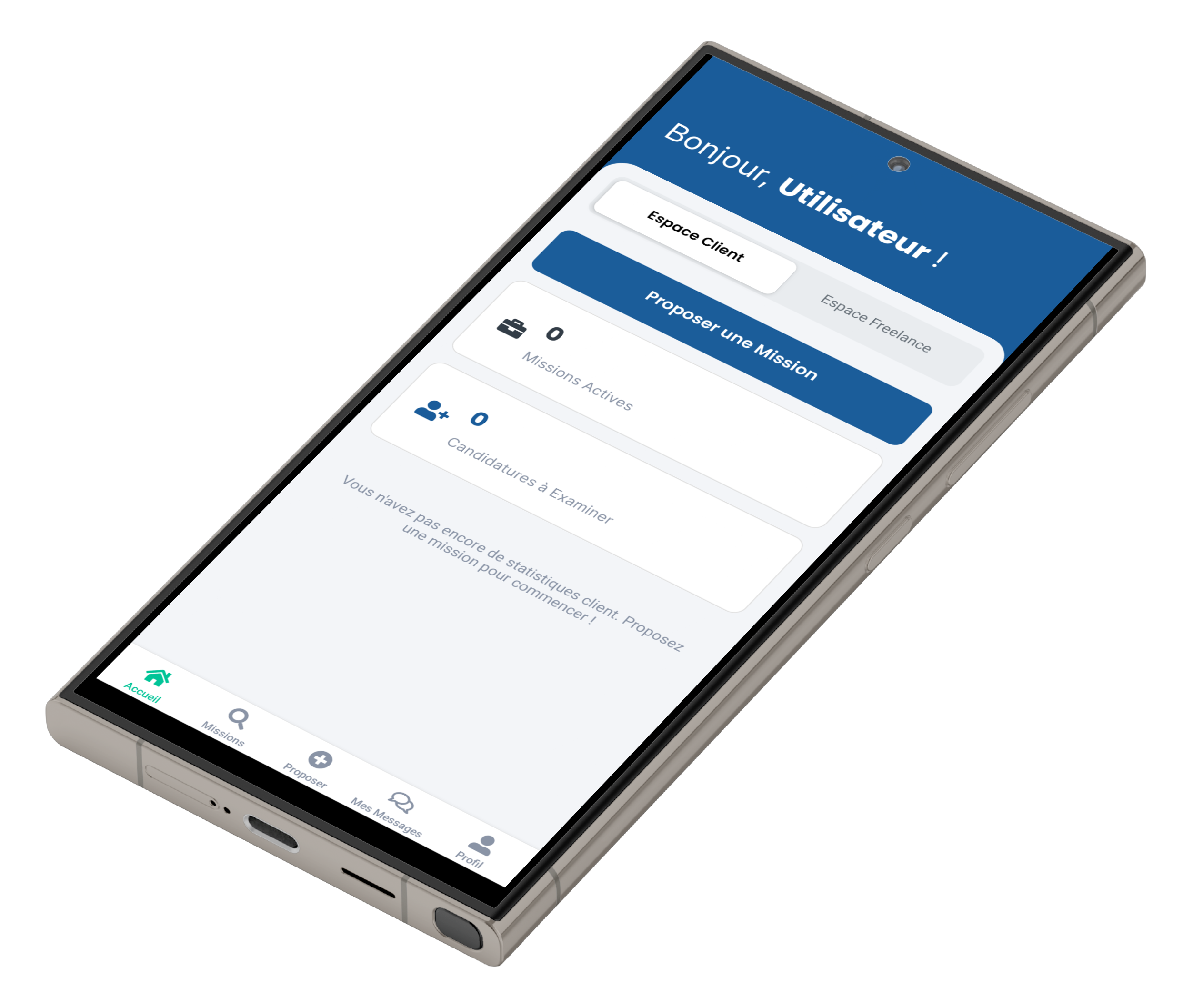 Tableau de bord client de EasyJobs