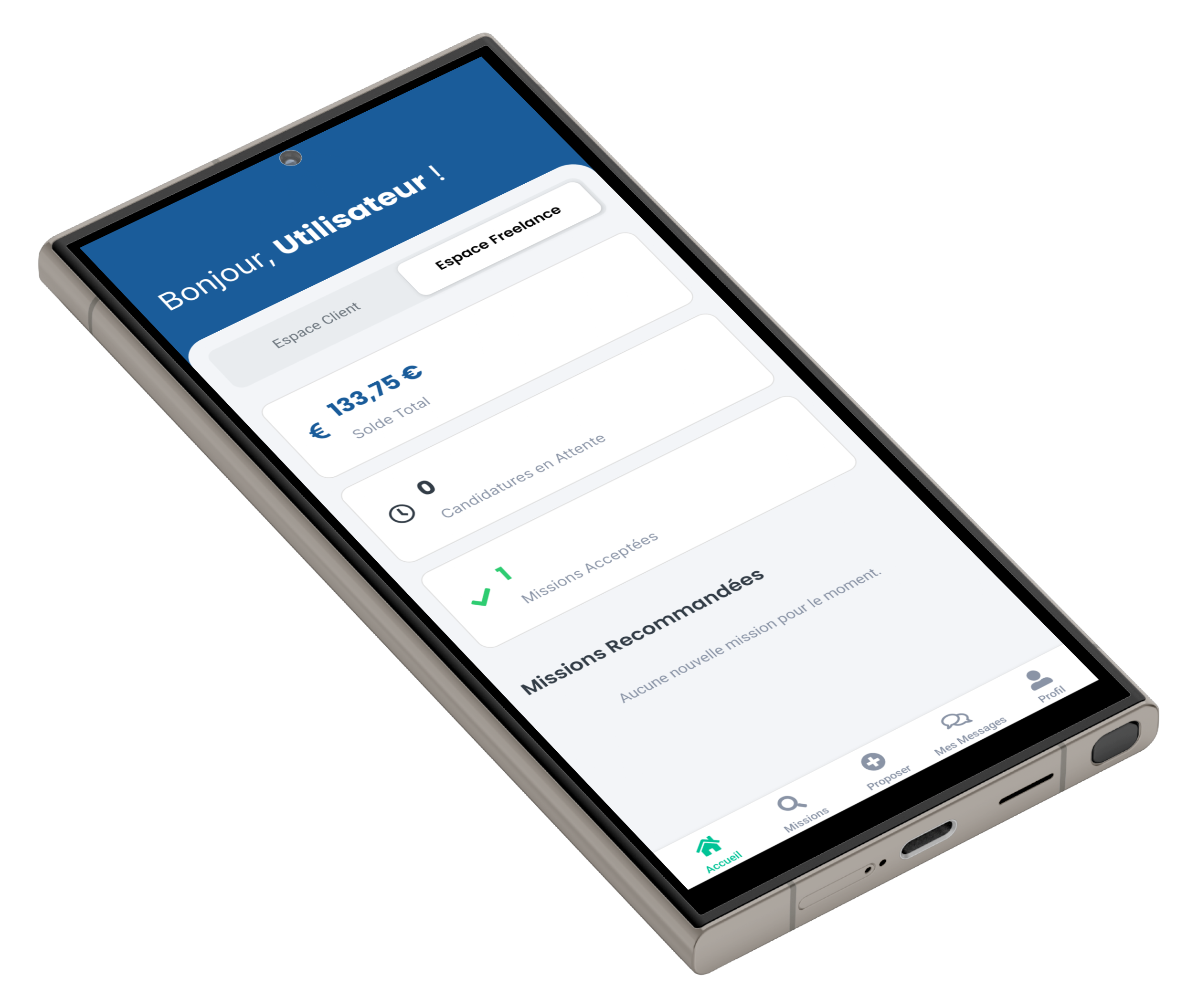 Tableau de bord prestataire de EasyJobs